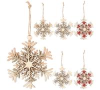 Didiseaon 6 Pièces Décoration de Noël à Suspendre en Bois pour Sapin, | Bavures, Usage Intérieur, Lanière Réglable Boule Ronde, Mur Près de L’entrée