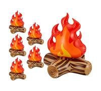 Didiseaon 6 Pièces Inflatable Bonfire Decor with Realistic Fake Flames for Camping Parties Indoor Outdoor Lightweight PVC Model Fire Prop