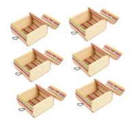 Didiseaon 6 Pièces Lot Boîtes Miniatures Bambou Coloré pour Rangement Bijoux Coffres à Trésors Portables Boîtes Petites pour Anneaux Boucles Oreilles Colliers et Souvenirs