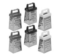 Didiseaon 6 Pièces Mini Râpe à Fromage Portable en Acier Inoxydable avec Poignée Ergonomique Antidérapante, 4 Faces pour Gingembre et Fromages Durs, Cuisine Pique-niques