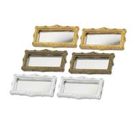 Didiseaon 6 pièces Miniature Doll House Mirrors Resin Decoration Set Vintage Style for Living Bedroom Study Playroom