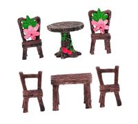 Didiseaon 6 pièces Miniature Meubles Micro Tables et Chaises Résine pour Éducatif et Décoration Maison Poupée