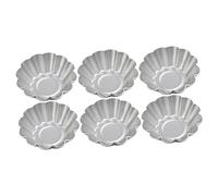 Didiseaon 6 pièces Moule à Tartelettes Alliage Aluminium Réutilisable Antiadhésif Forme Fleur pour Cuisson de Gâteaux et Aux Œufs Lot