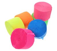 Didiseaon 6 pièces Papier Crépon Fluorescent de Banderoles Neon pour Décorations de Mariages et Anniversaires Jaune Orange Vert Rose Bleu