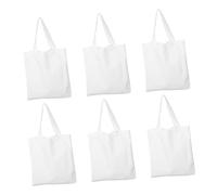 Didiseaon 6 Pièces Paquet Cabas en Toile à Peindre, Paquet Fourre-Tout Canvas Blanc avec Poignée, Réutilisable, pour DIY et Marché Fermier, Garçon et Filles et Adultes