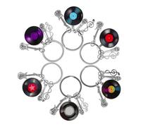 Didiseaon 6 Pièces porte-clés d'enregistrement breloques pendentif pour sac à main porte-clés musique rétro Pendentif de trousseau charme de porte-clés de disque vinyle chaîne de clés Métal