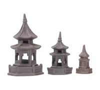 Didiseaon 6 Pièces Pot de Fleurs Pagode en Céramique Marron, Miniature