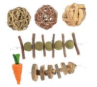 Didiseaon 6 pièces Set de Jouets à Mâcher Naturel pour Hamsters et Cobayes Accessoires pour Soins Dentaires des Petits Animaux