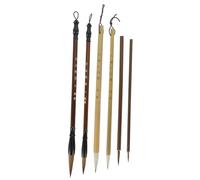Didiseaon 6 pièces Set de Pinceaux de Calligraphie Chinoise Traditionnels Poils Fins pour Peinture à Encre Adaptés Débutants et Surfaces Variées et Absorption