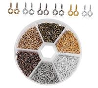 Didiseaon 600 pièces Anneaux à Vis pour Fabrication de Bijoux Crochets à Œil Accessoires de Création avec Boîte de Rangement
