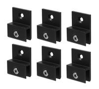 Didiseaon 6pcs Clips de Fixation en Alliage D'aluminium Noir pour Verre, Maintien Ferme et Stable, Support Élégant pour Miroir et Étagère