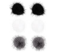 Didiseaon 6pièces Décorations De Nail Art Boules De Cheveux Magnétiques Ornements à Ongles Noir Blanc