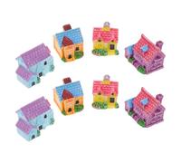 Didiseaon 8 Pièces Miniature Garden Houses Résine Décor de Micro Paysage Extérieur Accessoires Miniatures pour Jardin de Fées et Aménagement DIY