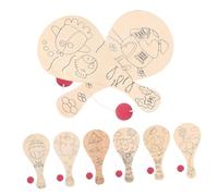Didiseaon 8 Pièces Paddle Non Peint pour Garçon Fille de Tennis de Table Blanches à Peindre Jouets de Bricolage Ergonomiques et pour Activités Parent Garçon Fille