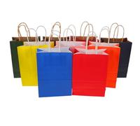 Didiseaon 90 Paquet en Papier Kraft Colorés avec Poignées 29 X 15 X 8 CM 9 Couleurs pour Anniversaire Pâtisserie Thé au Lait et Emballage Vente au Détail