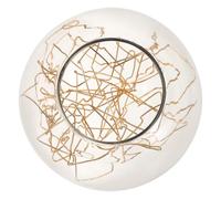 Didiseaon Abat-jour Globe Verre Transparent avec Filigrane Doré Abat-jour Rond à Unique pour Lustre Couvercle de Lampe Suspendue Élégant et Décoratif Compatible Plafonnier