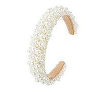 Didiseaon Accessoire Coiffure Perles Blanches Baroques Serre-tête pour Mariée Robe Soirée