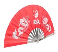 Didiseaon Adepte du Tai Chi Noir Ventilateur de Poche Fans de Main pli Martial Ancien Portable Decoration Mural éventail à Main éventail de Sport Ventilateur de Performance de Nylon