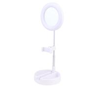 Didiseaon Anneau Lumineux LED pour Maquillage avec Support Téléphone Réglable Lampe de Bureau Multifonction Blanche Lumière LED Dimmable Usage Selfie et Vidéo Accessoire Photo Portable