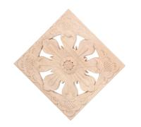 Didiseaon Applique en Bois Non Peint pour Meubles, Décoration Murale Élégante Style Européen, Forme Carrée Fleur, Montage Facile DIY pour Salon et Espace Intérieur