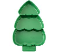 Didiseaon Assiette à dîner compartimentée en forme d'arbre de Noël - Assiette à collation multi-grilles - Assiette à goûter de Noël - Assiette à collation pour bonbons - Assiette de service pour