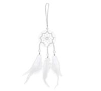 Didiseaon Attrape-rêves Décoration Créative Chic Suspendu pour Voiture Blanc Anneaux et Corde en Cuir pour Intérieur Automobile et Espace de Vie