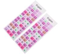 Didiseaon Autocollant Décoratif 2 Feuilles pour Clavier Anglais en ABS, Facile à Coller pour Mise à Jour des Touches Usées, pour Apprentissage des Langues