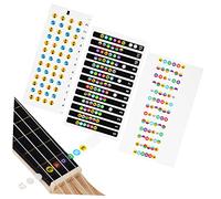 Didiseaon Autocollants de Ukulélé avec Code Couleur de Décalcomanies pour Apprentissage et Pratique des Débutants Outil Pédagogique pour Musiciens Herbe