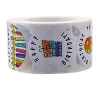 Didiseaon Autocollants «Joyeux Anniversaire» Auto-Adhésifs 38 CM pour Décoration de Fête d'Anniversaire Étiquettes pour Présents Sachets de Bonbons et Enveloppes Motifs Dessins Animés