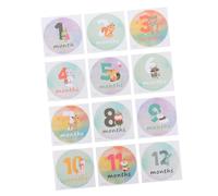 Didiseaon Autocollants Mensuels pour Bébé 12 Pièces Accessoires Photo Créatifs pour -Né Autocollants Commémoratifs du Mois pour Album Photo Bébé et Souvenirs de Croissance