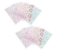 Didiseaon Autocollants Strass d'Étoile et Cœur 10 Pièces, Décorations Auto-Adhésives Multicolores pour Visage, Maquillage et Loisirs Créatifs