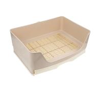 Didiseaon Bac à Litière pour Lapin Tiroir Amovible en Plastique Beige, Grand Format, pour Petits Animaux Domestiques, Adapté Aux Lapins Et Cobayes, Entretien Facile