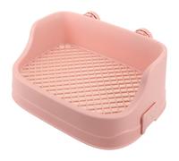 Didiseaon Bac à Litière pour Lapins Toilettes pour Rongeurs Plastique Rose Carré Anti-Fuite Anti-Odeur pour Cage et Cochon d'Inde