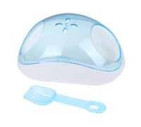 Didiseaon Bac à Sable pour Chinchilla et Hamster avec Pelle Salle de Bain Plastique Translucide Bleue Accessoires pour Petits Rongeurs Bain Anti-Stress et Nettoyage Couleur Aléatoire