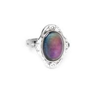 Didiseaon Bague Ovale Ajustable Alliage Changeant De Couleur Selon La Température Anneau Unisexe Pour Doigt Style Mood Ring