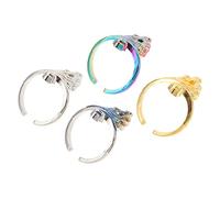 Didiseaon Bague Rétro à Motif d'Oiseau pour Tricot Accessoire Pratique Lot de 4 Anneaux Décoratifs Protection Doigts pour Couture et Tricot