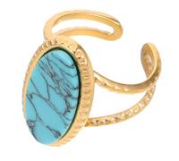 Didiseaon Bague Turquoise Bleue Avec Anneau Doré Ouvert Ajustable Pour Femme Style Antique Bijoux Pierre Pour Mariée