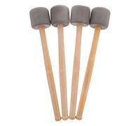 Didiseaon Baguette Tambour en Mousse avec Manche en Bois, Instrument de Percussion Facile à Tenir, Confortable pour Étudiants et Professionnels, Lot de 4 Pièces