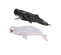 Didiseaon Baleine Blanche et Cachalot Figurines Éducatives pour Décoration Maison et Apprentissage Garçon et Filles Jouets Réalistes pour Éveil et Découverte Marine