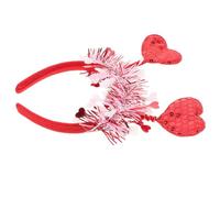 Didiseaon Bandeau à Paillettes de Cœur Rouge Saint-valentin, Serrage-tête Élastique Confortable, Accessoire de Coiffure Festif pour Soirées et Fêtes Romantiques