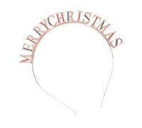 Didiseaon Bandeau Créatif Joyeux Noël en Alliage Lettres en Diamant Serrage-Tête Couronne Décorative Accessoire de Fête Élégant et Solide Taille Unique pour Femmes et Filles