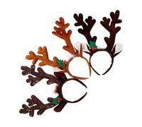 Didiseaon Bandeau de Noël en Tissu Bois de Renne 3pcs, Accessoire Chic et Classique pour Cheveux, pour Fêtes et Jeux de Rôle