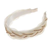 Didiseaon Bandeau en Organza hair charms hair toppers épingle à cheveux française bandeaux pour perruques bouffi habillé bandeaux scintillants pour femmes bandeau bijoux Plastique blanche