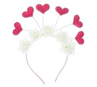 Didiseaon bandeau rose d'amour bandeau noir mode couvre-chef coeur rouge bandeaux de fête pour femmes valentines day valentines day decoration Bandeaux coeur bandeaux adultes en tissu