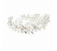 Didiseaon bandeau strass bandeau de mariée en perles bandeaux pour femmes Bijoux pour femmes or hair charms hair toppers bandeau de mariage de perles -tête feuille stéréoscopique Silver
