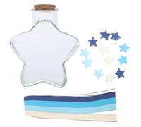 Didiseaon Bandes de Papier Étoiles en Origami 540 Pièces avec Bouteille Dégradé Bleu Décoration de Chambre Créative Kit Origami pour Loisirs Créatifs et Présents Artisanaux