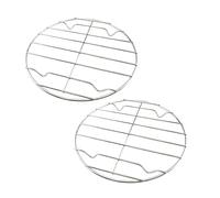 Didiseaon Barbecue Rond Support en Acier Inoxydable 22 Cm pour Cuisson Extérieure Accessoire Léger Et Pratique pour Barbecue Quotidien Lot De 2 Grilles