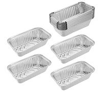 Didiseaon Barquettes Jetables Résistantes Lot de 25 en Papier Aluminium Argenté Maintien Chaud et Fraîcheur des Aliments Assurés pour Barbecue et Parties