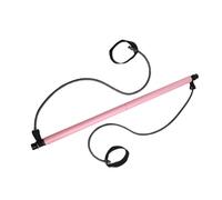Didiseaon Bâton de Pilates Barre D'entraînement de Yoga Rose, Nbr, Métal et Latex, Boucle Pied, Exercice Complet du Corps, Musculation, Portable
