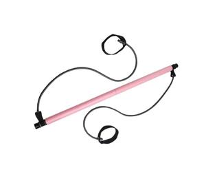 Didiseaon Bâton de Pilates Barre D'entraînement de Yoga Rose, Nbr, Métal et Latex, Boucle Pied, Exercice Complet du Corps, Musculation, Portable